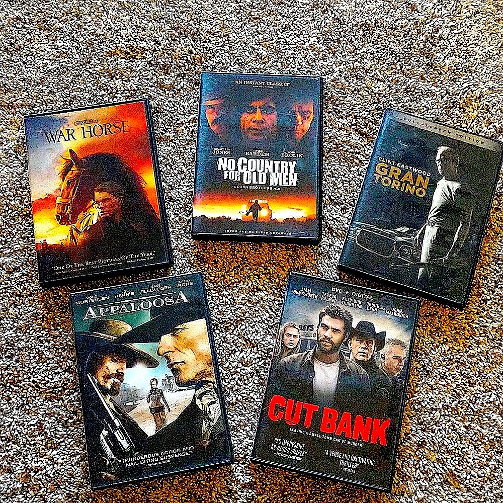 Action DVDs: War Horse, No Country for Old Men, Gran Torino, Appaloosa, Cut Bank